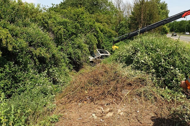 On June 17, the DRPU tweeted: “A52 near Sandiacre earlier today. Vehicle leaves carriageway and lands in bushes. Somehow occupant only suffers very minor injury. Lengthy recovery process.”
