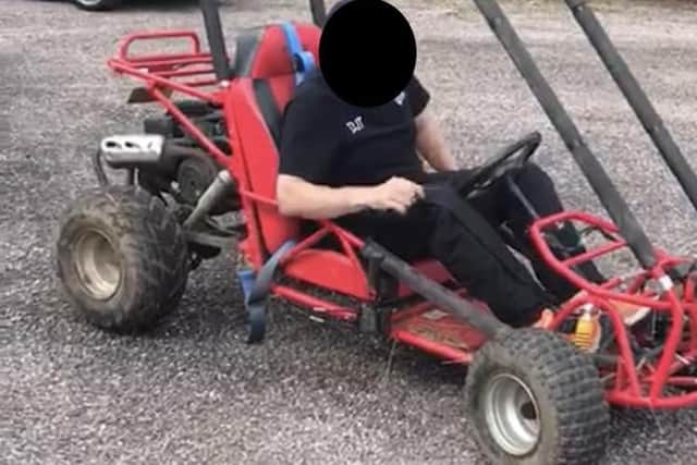 A large petrol powered off road go-kart was stolen