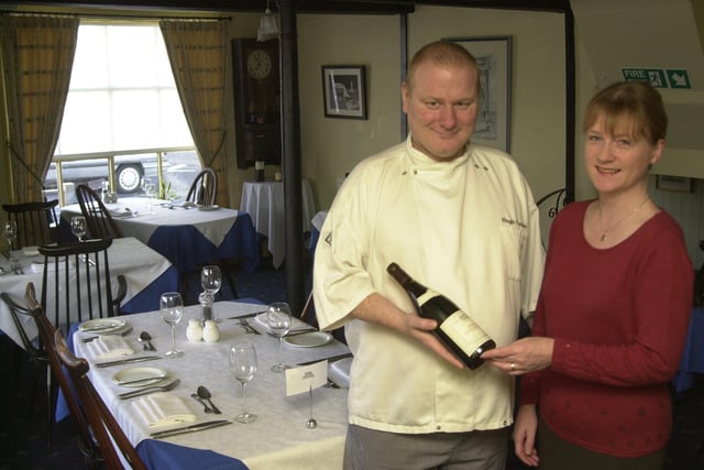 Pictured at the Old  Post Restaurant, Holywell Street, Chesterfield is Hugh Cocker and his Wife Mary, in 2003.