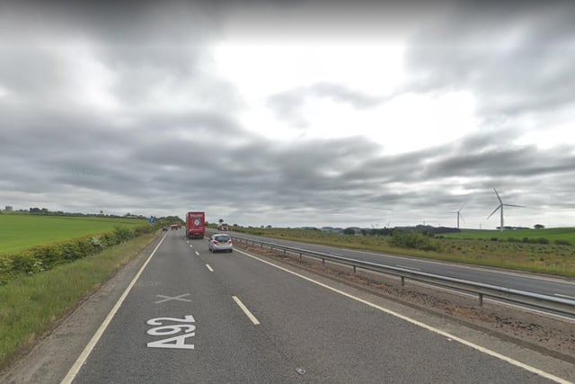 The number of serious or fatal accidents on the A92 (Dunfermline to Aberdeen) between 2017 and summer 2019 was 33, making it Scotland's ninth most dangerous road.