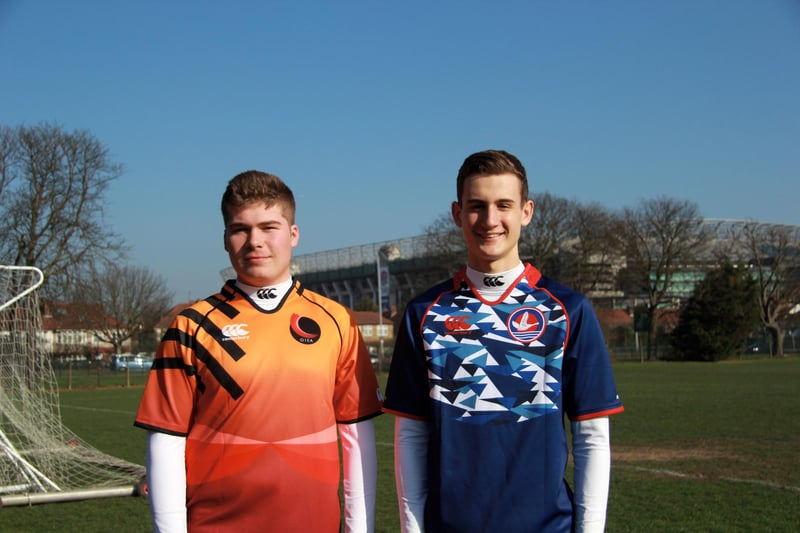 Ben Whitby, 15, of Ormiston Ilkeston Enterprise Academ, and Tom Caines, 15, of Kirk Hallam Community College, who appeared at Twickenham's six nations clash between England and Wales in 2014.