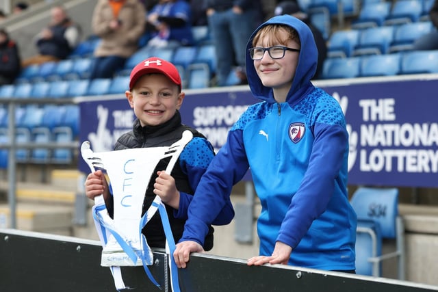 Chesterfield fans at the promotion-winning victory over Borehamwood.