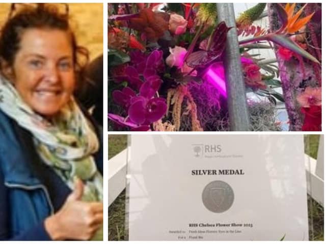 Samantha Brailsford, owner of Fresh Ideas, is delighted that her business won a silver medal at Chelsea Flower Show with a vibrant design called Eyes In The Line.