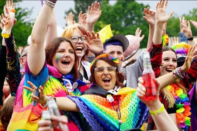 Colourful crowds loved the star-studded entertainment at Chesterfield Pride (photo: Swahlita Collins)