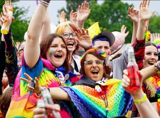 Colourful crowds loved the star-studded entertainment at Chesterfield Pride (photo: Swahlita Collins)