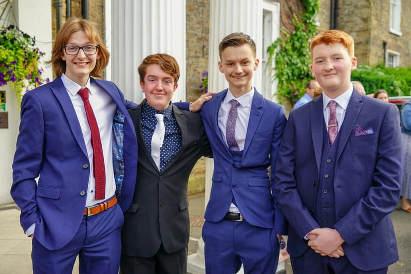 Alexander Wildman, Jash Wakeling, Jaiden Drench and Oliver Toy at the Tupton Hall School Prom