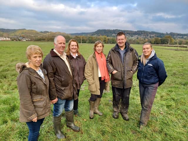 Minister on farm with NFU and farmers