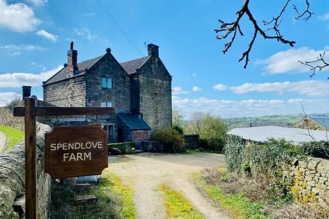 The farmhouse is accessed via a gravel drive where there is ample parking space and a turning circle. A stone-built garage is among the outbuildings on the 2.5-acre plot.