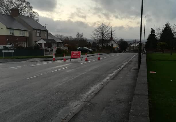 Station Road, at the junction with Wikeley Way, is one of several roads cordoned off due to the suspected bomb incident on Brimington Road North