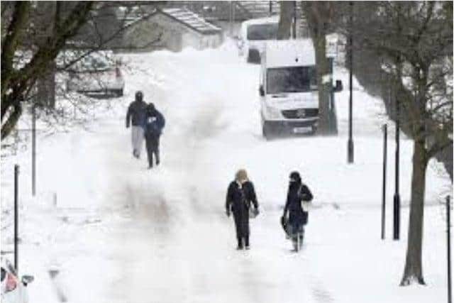 Snow is expected to fall throughout Monday in Chesterfield