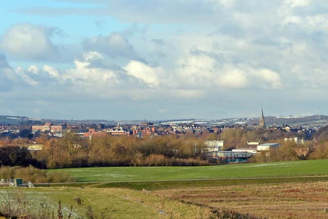 Chesterfield seen from The Avenue site, Wingerworth, where a new school will be built.