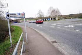The proposed Chesterfield-Staveley bypass would begin here at the Sainsbury's roundabout.