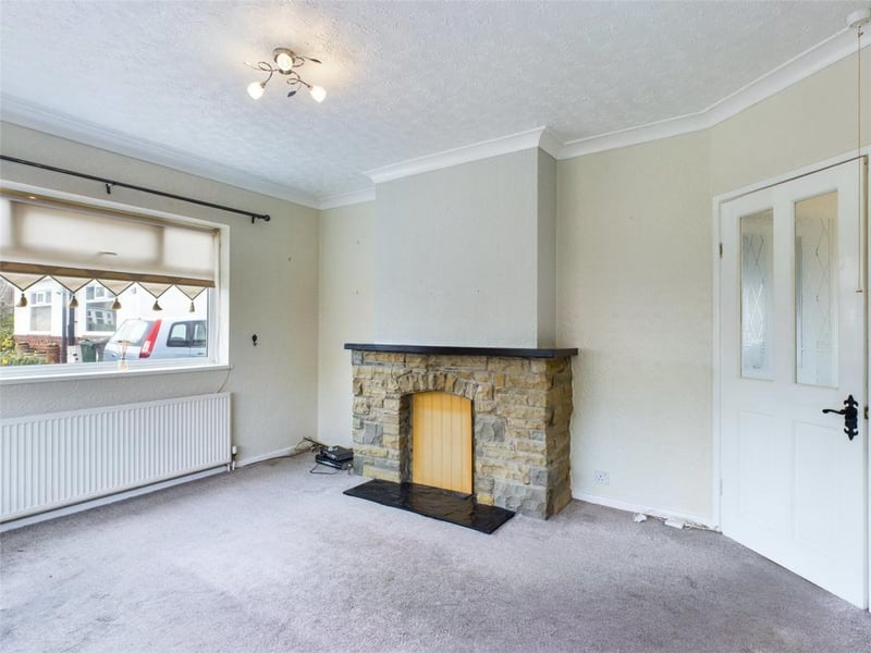 Lounge with feature stone fireplace