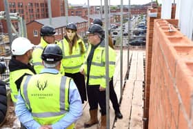 Rt Hon Angela Rayner and Sir Keir Starmer with the Wavensmere Homes team at Nightingale Quarter