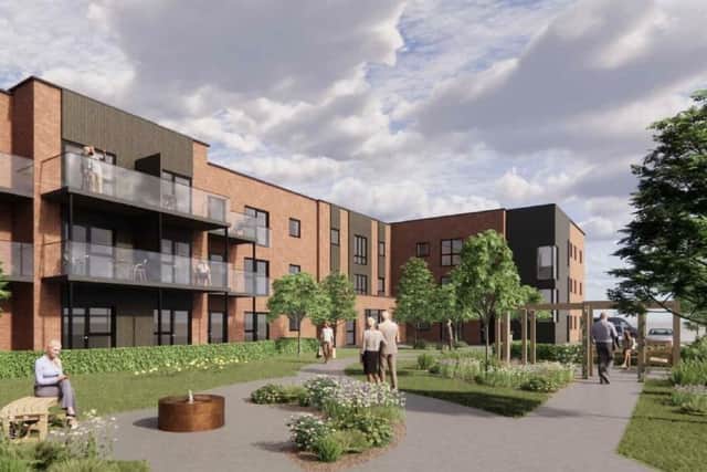 This photo shows what the care home will look like when complete. Credit: Powell Dobson Architects