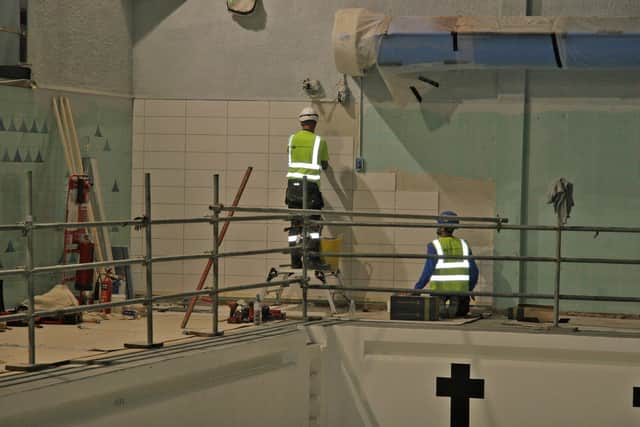 Work taking place at the pool.