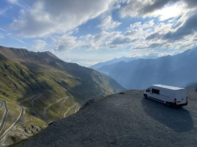 Sheffield based campervan Belle parks up for a panoramic view on the Northern England road trip.