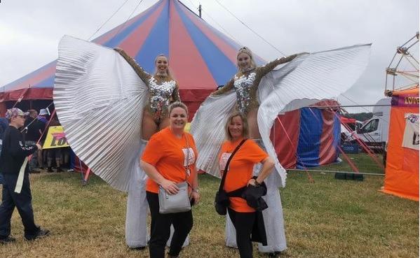 Stilt walkers make an arresting sight at the festival in 2022 in this photo posted on the Instagram page of jane_jennings.