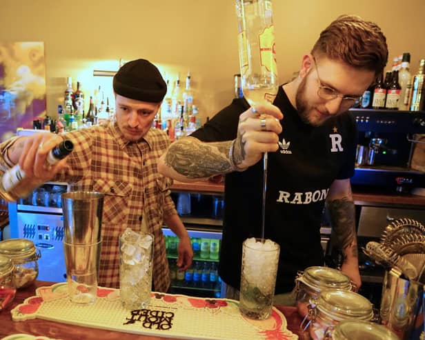 Jack Wild and Josh Middleton, another manager at the venue, are pictured here mixing cocktails at the first floor cocktail bar. Katie said: “We have three other businesses on Dale Road. We run Buddy’s Smokehouse, Spuddy’s jacket potato shop and the Remarkable Hare, but it’s a different dynamic. There are other places in Matlock that show sports, but we’ve taken it to a different level with the amount of TVs that we’ve got.”