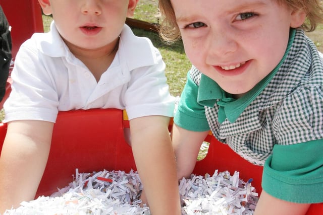 William Rhodes nursery pupils Keegan Featherstone and Havanie Greasley had a go at the lucky dip in 2010