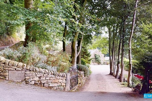 Far Hill Farm is accessed via a gated driveway off Milken Lane.