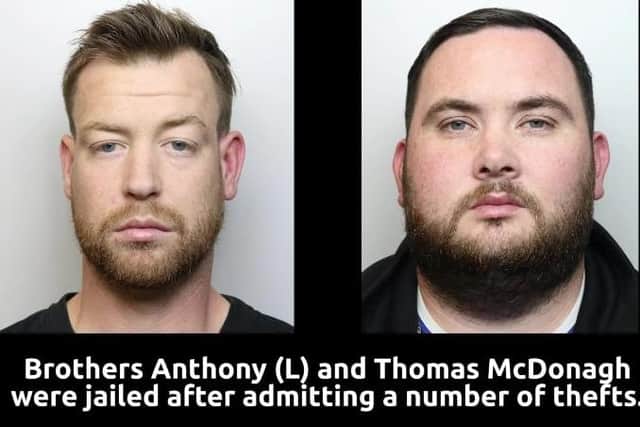 Brothers Anthony and Thomas McDonald were jailed for a combined total of more than three years after pleading guilty to a number of catalytic converter thefts.