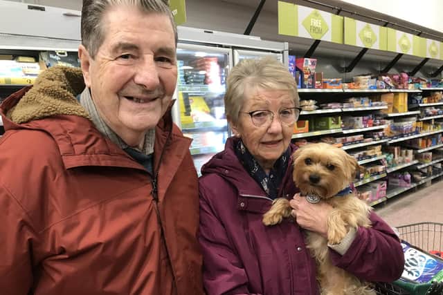 Ted who has been going with Bettina to grocery shops, had a picture taken with Mayor and Mayoress of Chesterfield after meeting them in Morrisons.