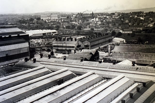 A view of the Tube Works from the top of the factory chimney.