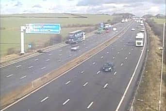 The lane on the M1 Southbound from J29A to J29 has now been reopened. Credit: Highways England.