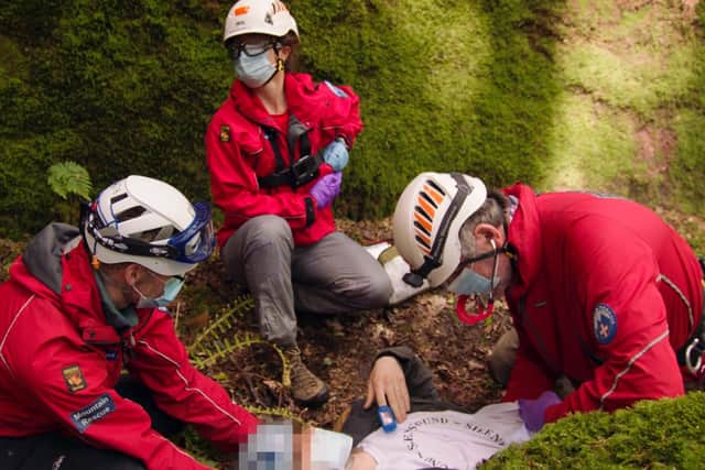 The Derby Mountain Rescue Team respond to an incident.