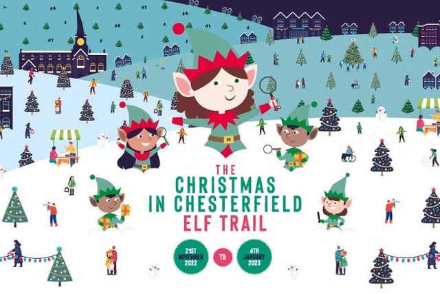 A one-of-its kind trail across Chesterfield will take participants on an interactive adventure spanning the town centre.
A series of clues shared on the ‘Destination Chesterfield Christmas’ website will lead trailers directly to various spots across the town where they can hunt for the elf. Once spotted, they scan the accompanying ‘Eld QR Code’. This will lead to a set of secret elf pages hidden on the site and within each page there’s a letter to find.  Once all the letters are found – they must be unscrambled to enter into a competition to win an Annual Family Pass for Matlock Farm Park.
This interactive experience takes place in your own time between 21st November and 4th January.  Tel: 01246 207207