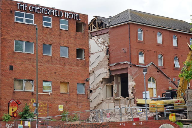 Demolition of Chesterfield Hotel - 30th May 2022.
