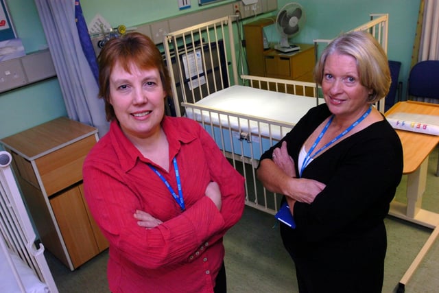 Margaret October and Julie Austin - modern matrons at the hospital - are pictured in 2006.