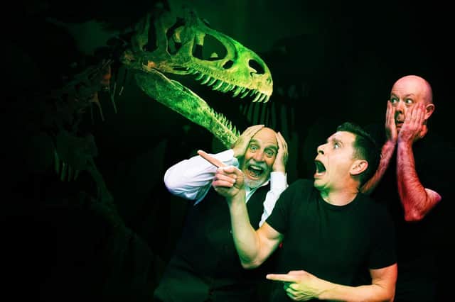 Clive Webb, Danny Adams and Mick Potts in A Fright In The Museum at Chesterfield's Pomegranate Theatre on Saturday, June 18, 2022 (photo: Streetview Marketing)