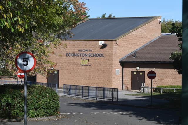 Eckington School in Derbyshire, where a number of students have tested positive for coronavirus