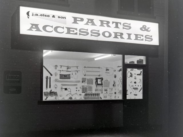 Parts and Accessories at Premier Garage Codnor, JA else & Son, November 1966.