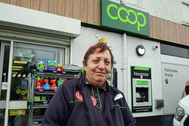 Susan Brown started working for the Co-op store in Staveley in April 1974 and was later transferred to Co-op in Brimington.