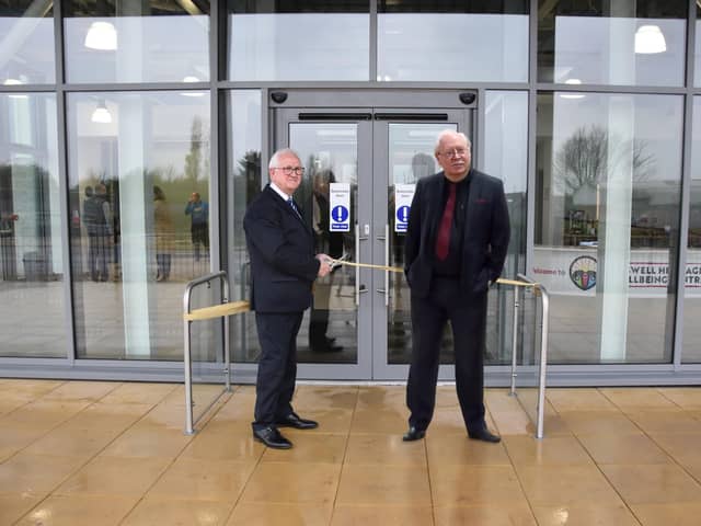 Councillor Duncan McGregor (left) and Councillor Steve Fritchley, Bolsover District Labour Group Leader at the opening of the Creswell Heritage and Wellbeing Centre