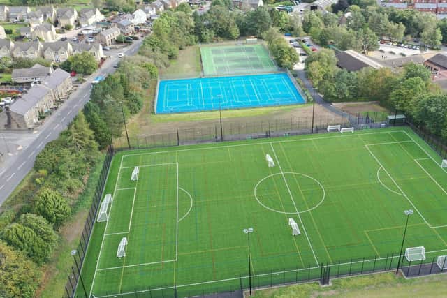 An aerial view of the new pitches.