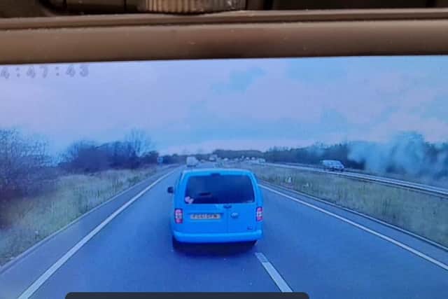 Maximus Watson, 30, was seen performing the dangerous “brake check” manoeuvre in his blue VW Caddy on the A38 near Ripley. Photo: Crown Prosecution Service