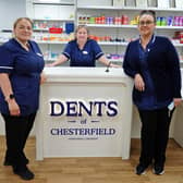 Dents of Chesterfield's new chemist shop opens at Avenue House Surgery, on Saltergate. Pictured are Jemma Pollard, Lynne Steele and Leza Green.