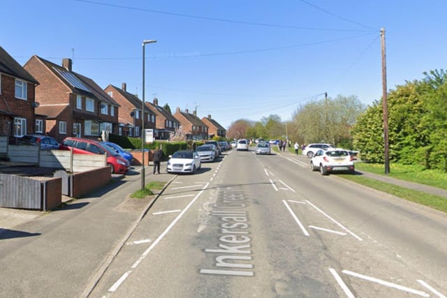 Inkersall Green Road in Chesterfield closes top 10 - with 37 potholes reported at the end of 2023.