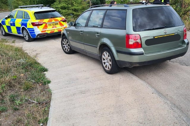 It was stopped when ANPR triggered alerts. 
Police tweeted: "Fortunately for the new owner the report related to the previous keeper.
"Unfortunately for the new owner he hadn’t bothered to insure it!"