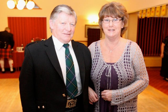 Robert and Lorna Kirk at the Doncaster Caledonian Society's annual Burns Night celebration in 2010