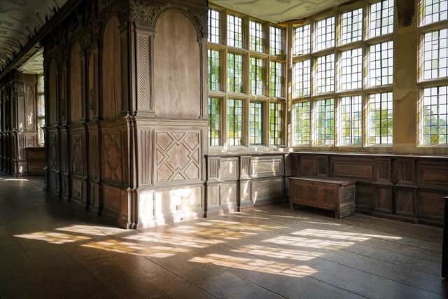 The Bay of the Long Gallery  at Haddon Hall is in urgent need of repair.
