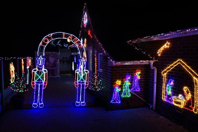 This is the second year that Mark and Julie Peacock have organised their lights display for charity. Last year the Air Ambulance, Scouts and Brownies were beneficiaries of donations from the public who visited the couple's garden.