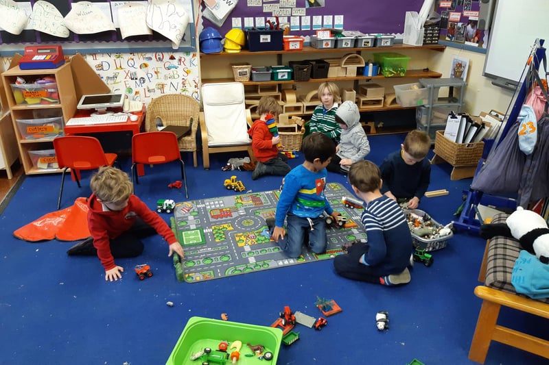 Reception class pupils at Hugh Joicey First School in Ford having some fun.