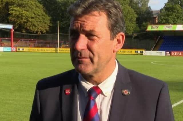 Aldershot Town manager Tommy Widdrington.