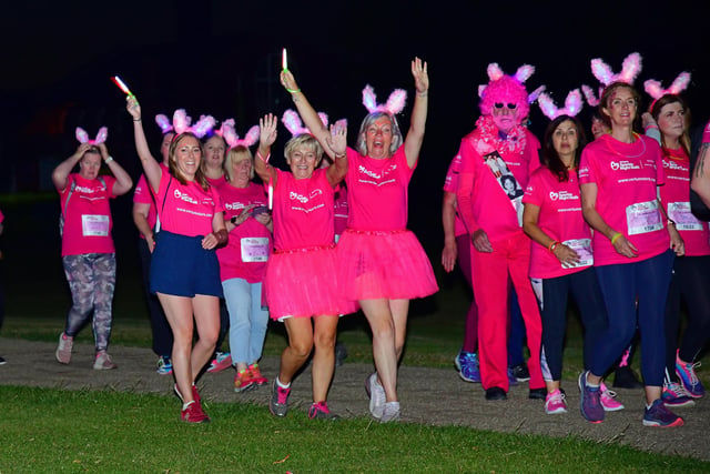 Friends embraced the spirit of the Sparkle Night Walk.