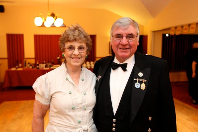 Kathleen and Wilfred Burton at the Doncaster Caledonian Society's annual Burns Night celebration in 2010